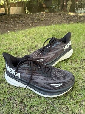Hoka clifton 9 Men's Black Running Shoes - Lightweight Cushioning